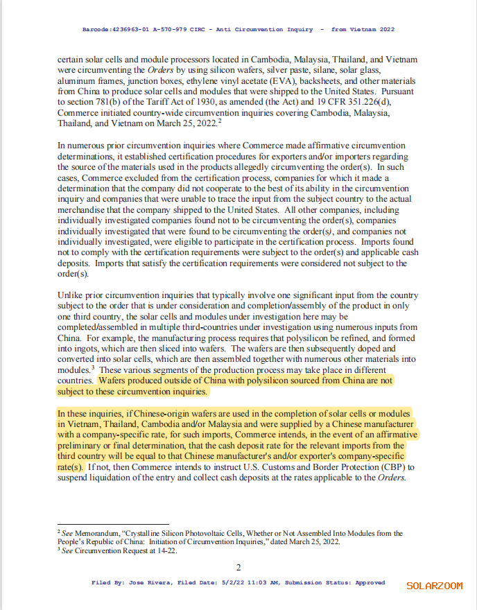 美商務(wù)部：中國境外生產(chǎn)的硅片不受調(diào)查約束！