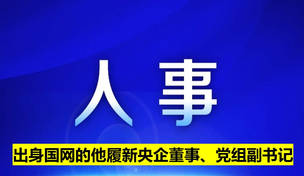 出身國(guó)網(wǎng)的他履新央企董事、黨組副書(shū)記